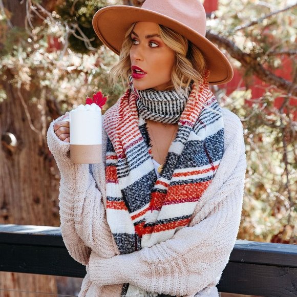 JENESIS STRIPED SCARF - BLACK COMBO - Picture 3 of 4